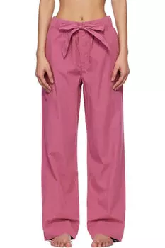 Пижамные штаны из розового поплина Tekla