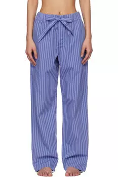 Пижамные штаны из сине-черного поплина Tekla