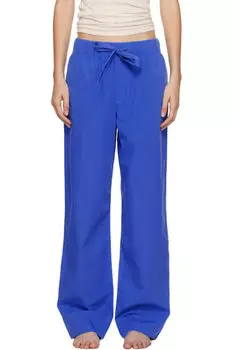 Пижамные штаны из синего поплина Tekla