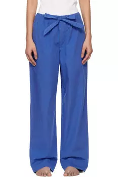 Пижамные штаны из синего поплина Tekla