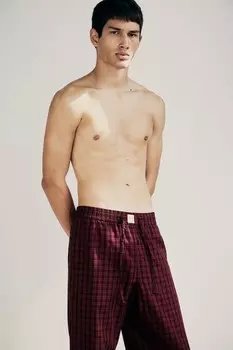 Пижамные штаны из смеси лиоцелла H&M, красный