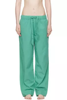 Пижамные штаны из зеленого поплина Tekla