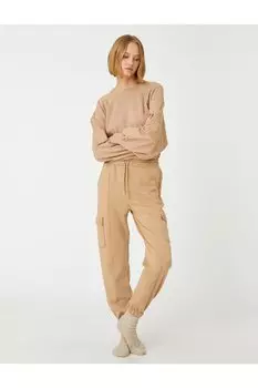 Пижамные штаны Jogger с карманами Koton, бежевый