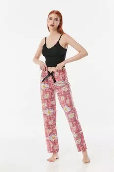 Пижамные штаны - Красный - Прямые Fulla Moda