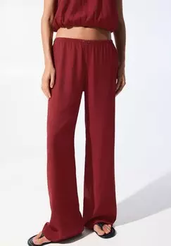 Пижамные штаны PULL&BEAR, темно-красный