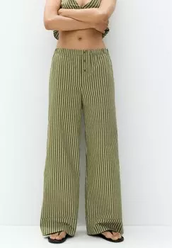 Пижамные штаны STRIPED PULL&BEAR, зеленый