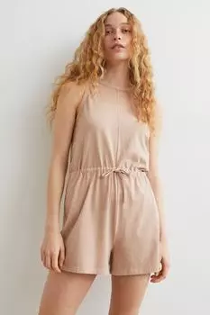 Пижамный комбинезон из хлопка H&amp;M, бежевый