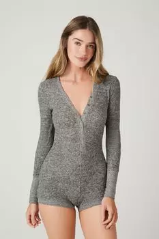 Пижамный комбинезон с длинными рукавами Forever 21, серый
