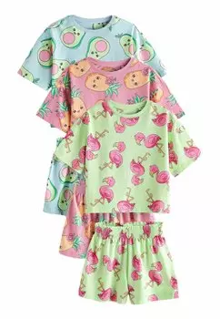 Пижамный комплект 3 Pack Regular Fit Next, пастельный фламинго авокадо ананас