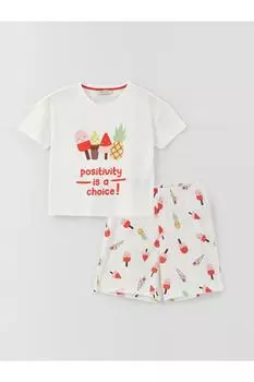 Пижамный комплект - экрю - графика LC Waikiki, экрю