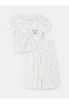 Пижамный комплект - экрю - графика LC Waikiki, экрю