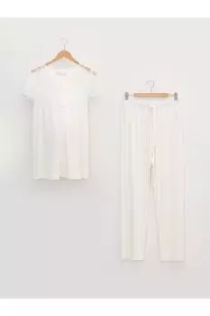 Пижамный комплект - экрю - однотонный LC Waikiki