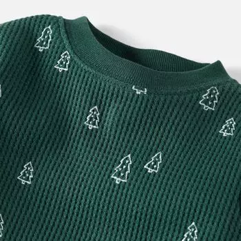 Пижамный комплект Baby Little Planet от Carter's Waffle Knit с принтом Evergreen Tree Little Planet by Carter's