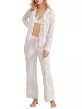Пижамный комплект Bare Women's The Cooling Piped, цвет ecru stripe