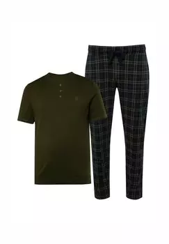 Пижамный комплект BAUCHFIT HENLEY HALBARM KARIERTE SET JP1880, зеленый