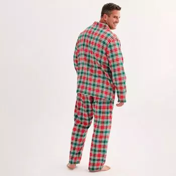 Пижамный комплект Big & Tall Merry & Bright в клетку с открытым низом и верхом Jammies For Your Families