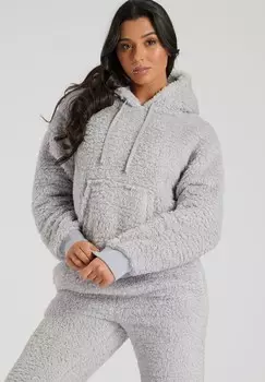 Пижамный комплект BORG HOODIE AND JOGGER SET Loungeable, серый