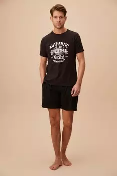 Пижамный комплект - черный - однотонный SUWEN