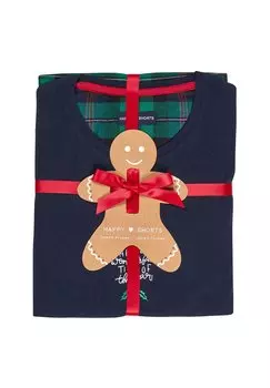 Пижамный комплект CHRISTMAS SET WITH PRINT Happy Shorts, темно-синий