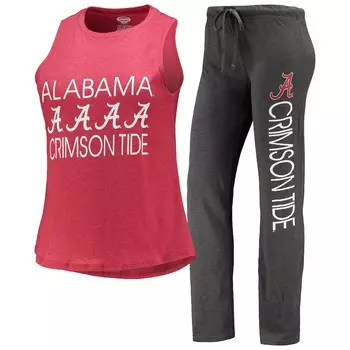 Пижамный комплект Concepts Sport Alabama Crimson Tide, угольный
