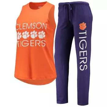 Пижамный комплект Concepts Sport Clemson Tigers, фиолетовый