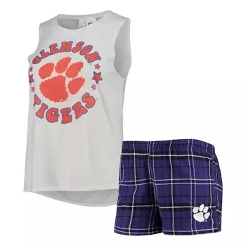 Пижамный комплект Concepts Sport Clemson Tigers, фиолетовый