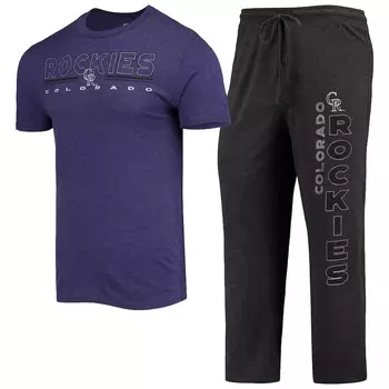 Пижамный комплект Concepts Sport Colorado Rockies, фиолетовый