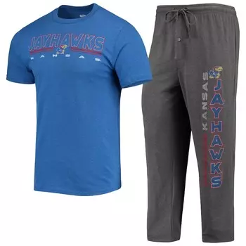 Пижамный комплект Concepts Sport Kansas Jayhawks, угольный