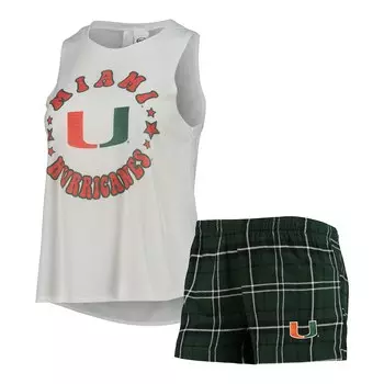 Пижамный комплект Concepts Sport Miami Hurricanes, зеленый