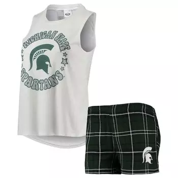 Пижамный комплект Concepts Sport Michigan State Spartans, зеленый