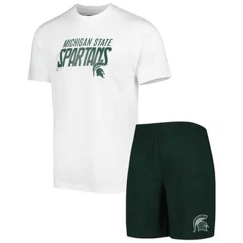 Пижамный комплект Concepts Sport Michigan State Spartans, зеленый