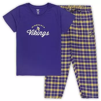 Пижамный комплект Concepts Sport Minnesota Vikings, фиолетовый