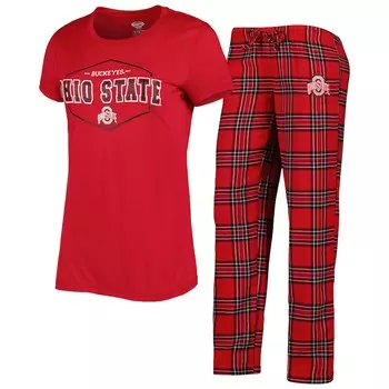 Пижамный комплект Concepts Sport Ohio State Buckeyes, алый