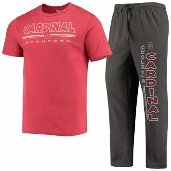 Пижамный комплект Concepts Sport Stanford Cardinal, угольный