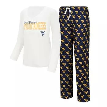 Пижамный комплект Concepts Sport West Virginia Mountaineers, белый
