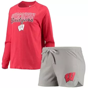 Пижамный комплект Concepts Sport Wisconsin Badgers, красный