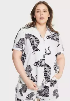 Пижамный комплект CURVE LOTUS TIGER PRINT Chelsea Peers, кремовый