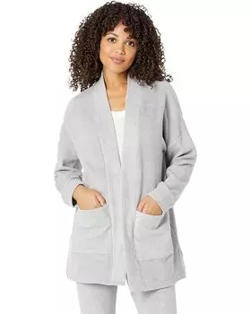 Пижамный комплект DKNY Fleece Long Sleeve Cardi with Leggings Set, цвет Grey Heather