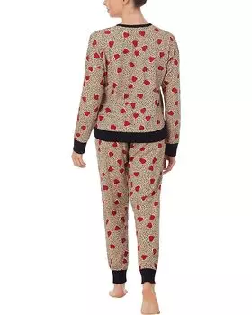 Пижамный комплект DKNY Long Sleeve Joggers Pajama Set, цвет Animal Hearts