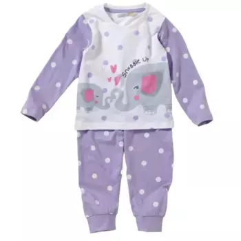 Пижамный комплект для девочек со слонами Lullaby, фиолетовый