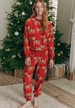Пижамный комплект FAMILY MATCHBACK COSY LONG SLEEVE SET Next, красный