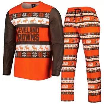 Пижамный комплект FOCO Cleveland Browns, оранжевый