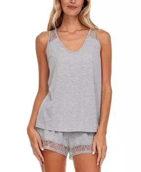 Пижамный комплект Frances Knit на бретельках Flora by Flora Nikrooz, серый