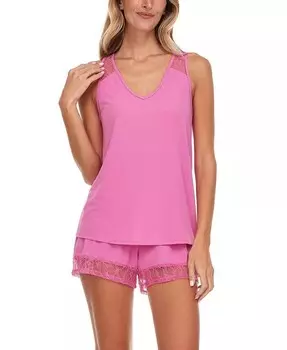Пижамный комплект Frances Knit на бретельках Flora by Flora Nikrooz, розовый