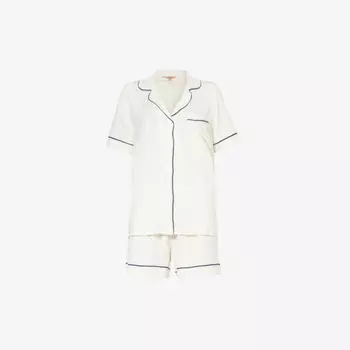 Пижамный комплект Gisele свободного кроя из эластичного джерси Eberjey, темно-синий