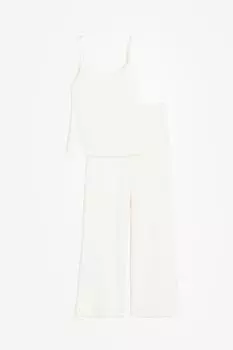 Пижамный комплект H&M Ribbed, белый