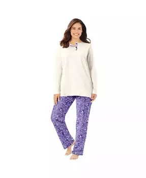 Пижамный комплект Henley только для больших размеров Only Neccessities, белый