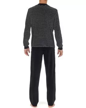 Пижамный комплект HOM Norman Velvet Homewear Set, цвет Black/White Stripes
