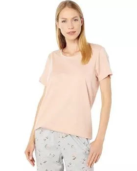 Пижамный комплект HUE Short Sleeve Tee & Modern Classic Skimmer PJ Set, цвет Mahogany Rose
