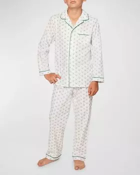 Пижамный комплект из 2 предметов «Английская роза» для девочек, размер 6М–14 Petite Plume, цвет Green